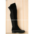 Latest Low Heels Elastic Winter Leather Women Boots